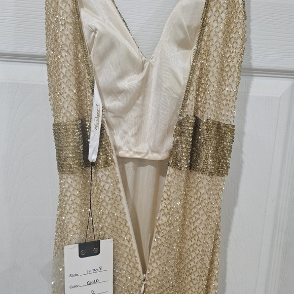 Mac Duggal Beaded Gold Gown - Picture 6 of 12